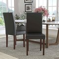 Flash Furniture Greenwich Series Brown Leather Parsons Chair 2-QY-A37-9061-BRNL-GG